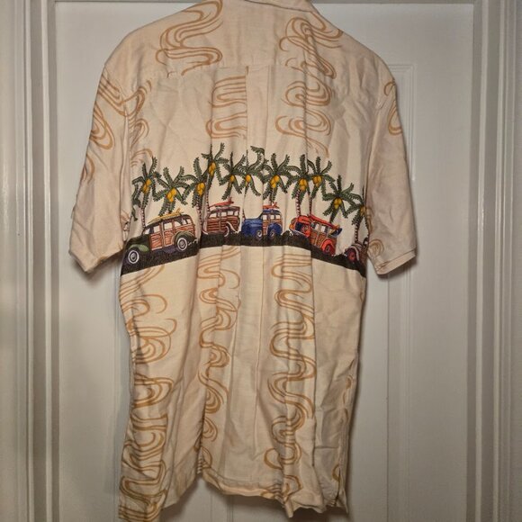 Colo Wear Hawaiian Shirt Woody Car Palm Tree Surfboard Aloha M - Picture 2 of 9